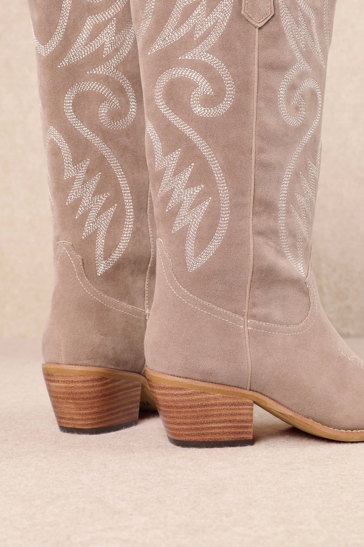 Cream Suede Boots