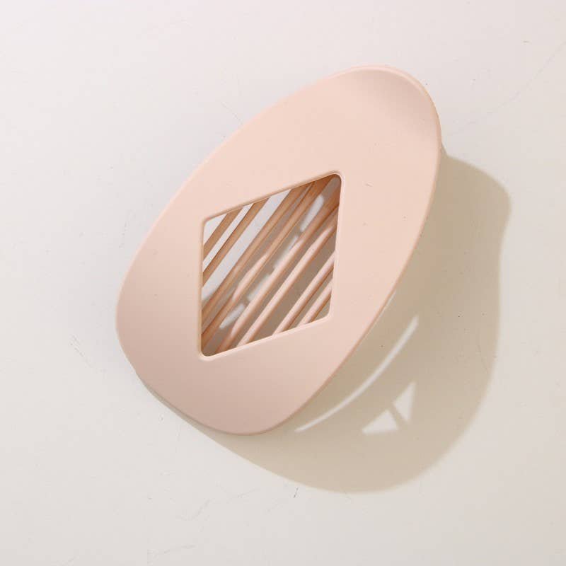 Jumbo Lay Flat Oval Hair Claw Clips-BLUSH