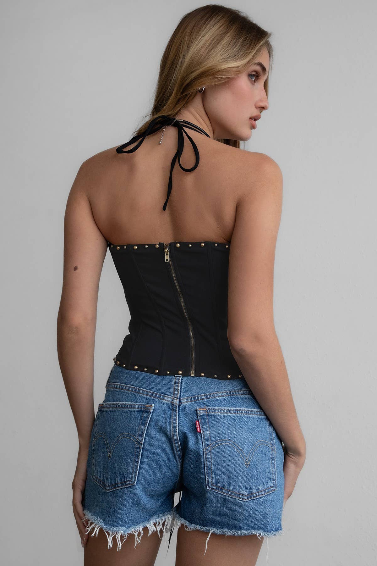 Embroidered Western Halter Bustier Corset Top