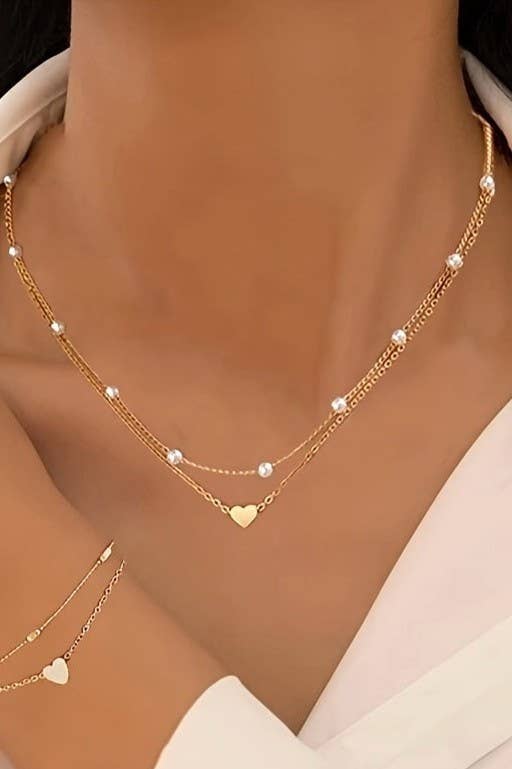 LAYERED HEART NECKLACE