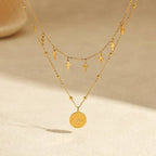 TWO LAYERED CROSS NECKLACE