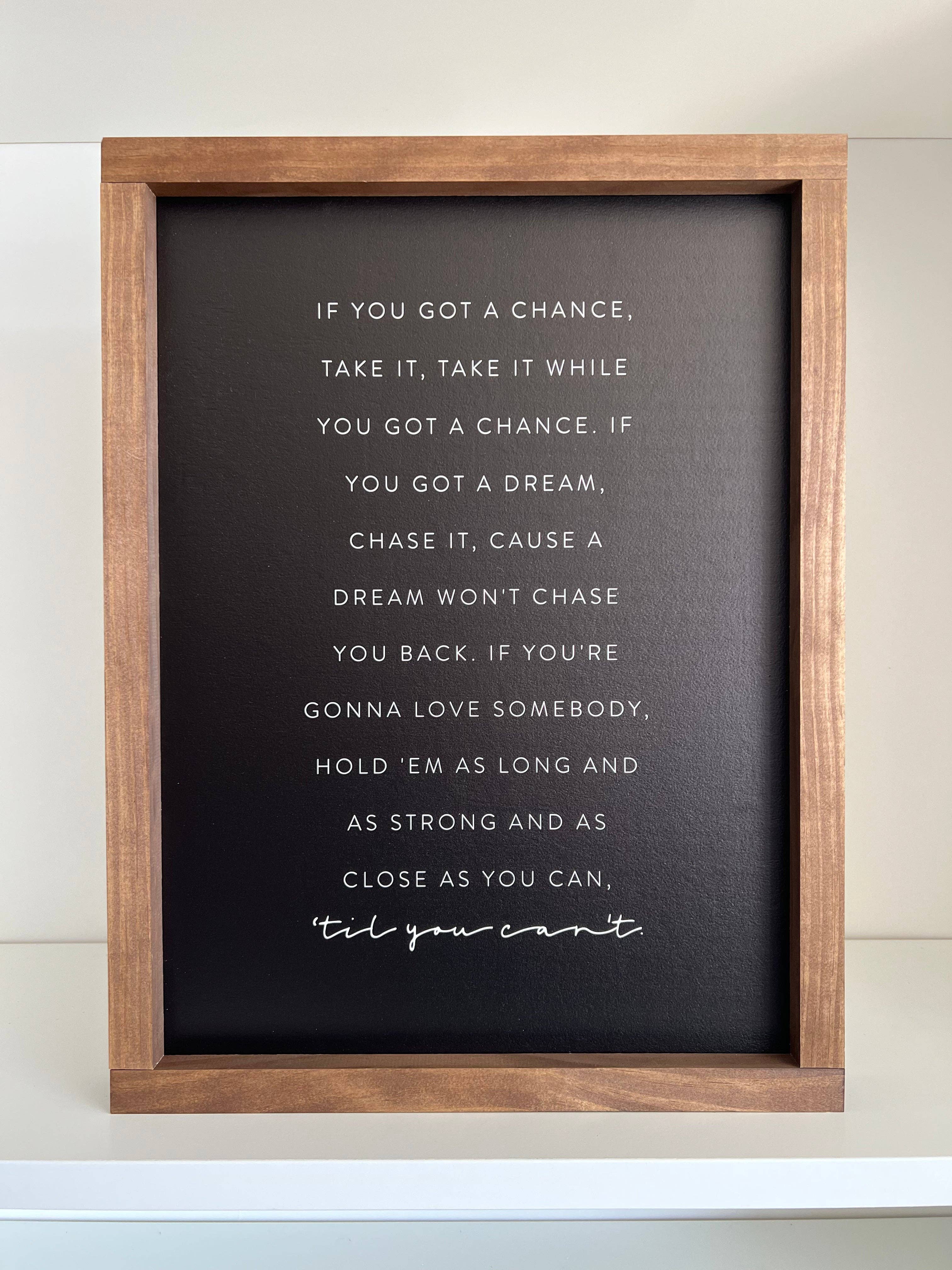Till You Can't Wood Sign: Black dark walnut 8x12"