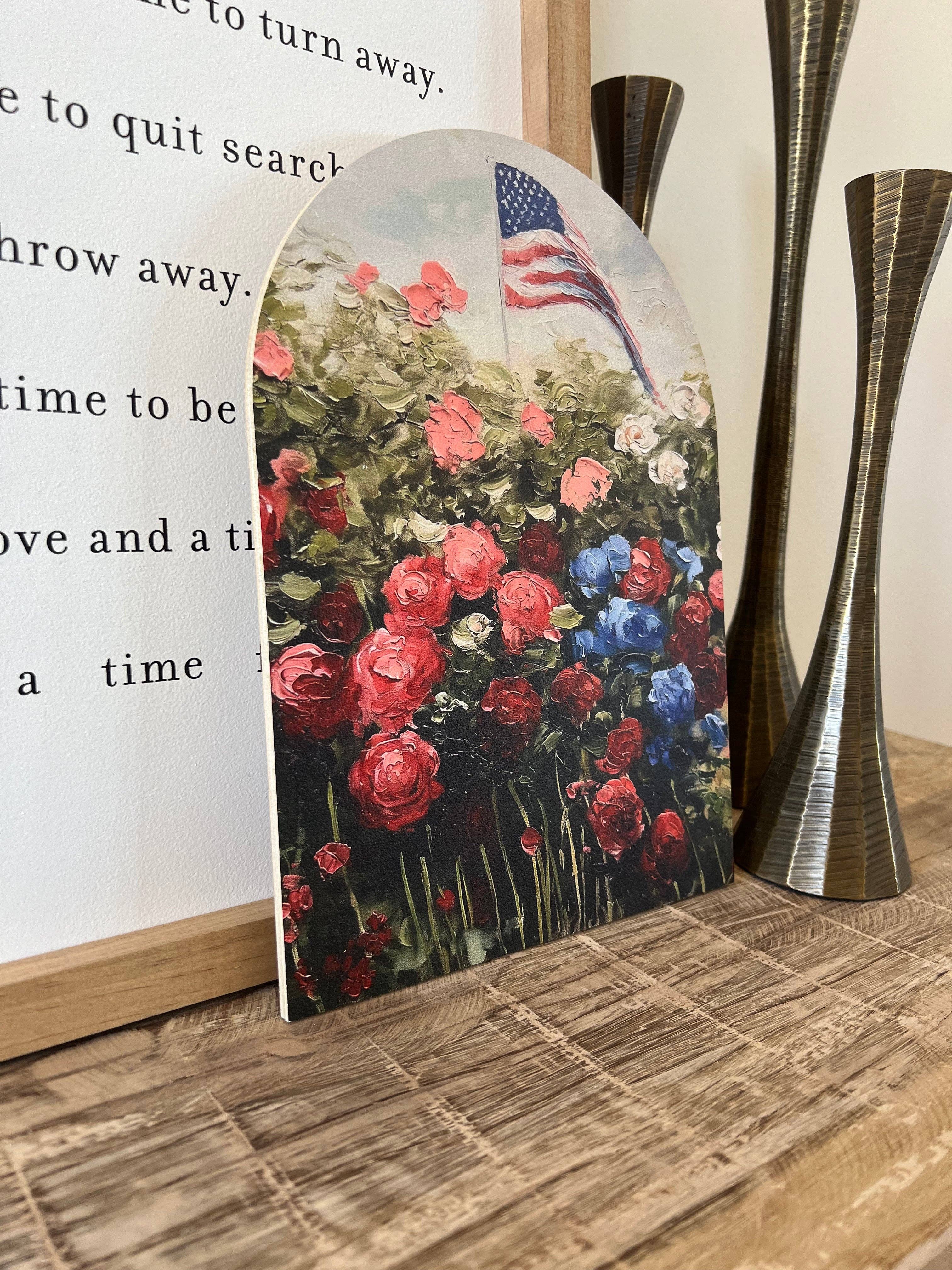 Floral Red White Blue Arch : Small