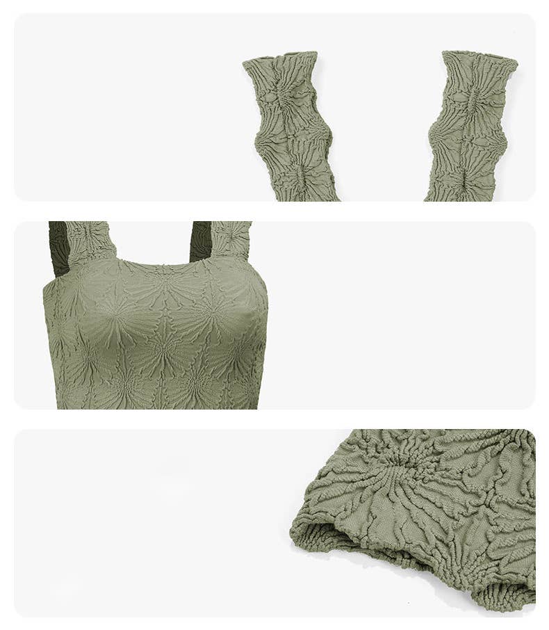 Textured Lucy Tank- Green
