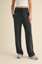Super Soft Air Scuba Wide Leg Pants: Black