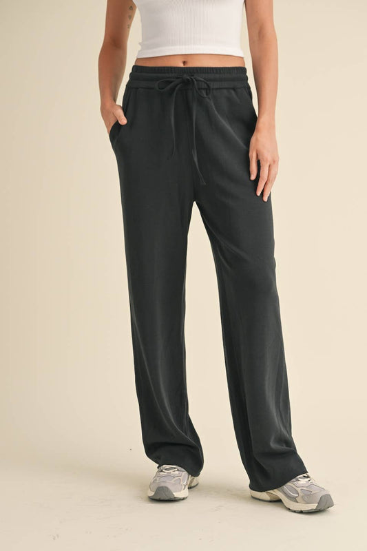 Super Soft Air Scuba Wide Leg Pants: Black