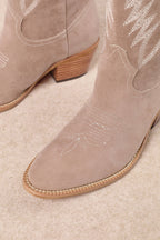 Cream Suede Boots