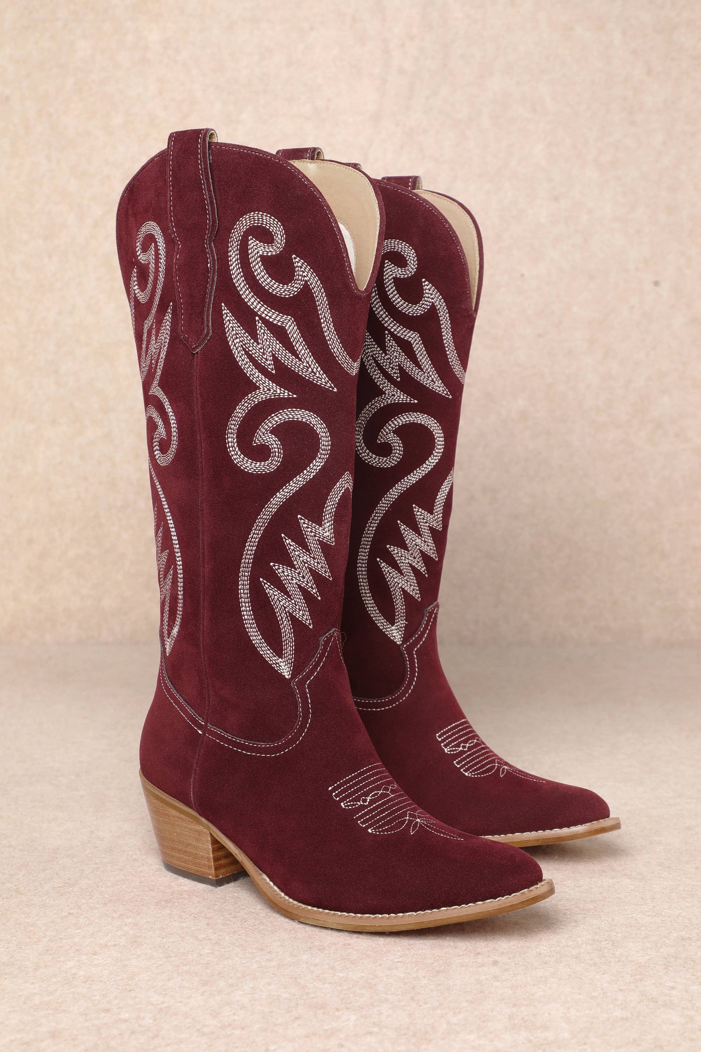 Maroon Suede Boots