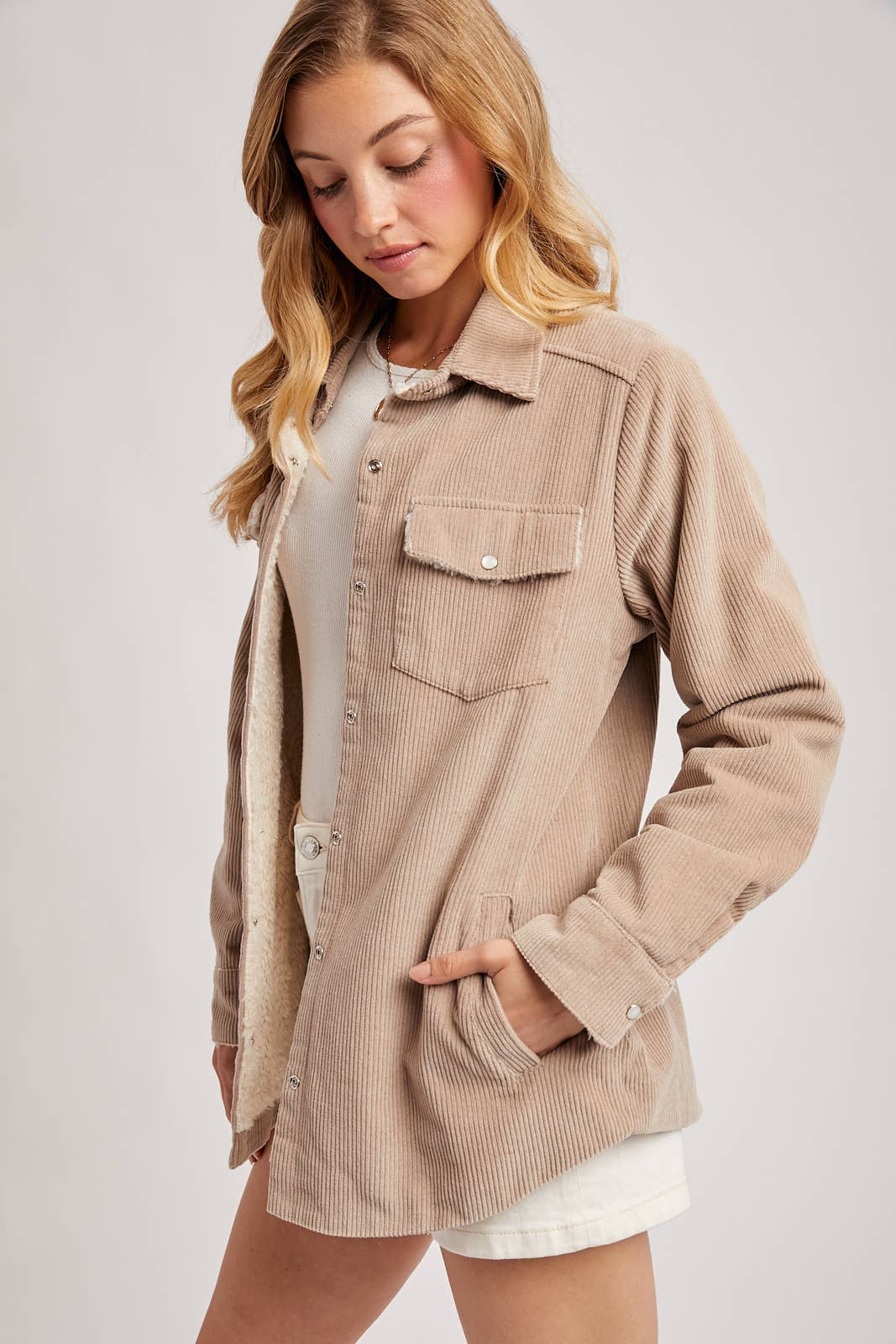 CORDUROY SHERPA-LINED JACKET