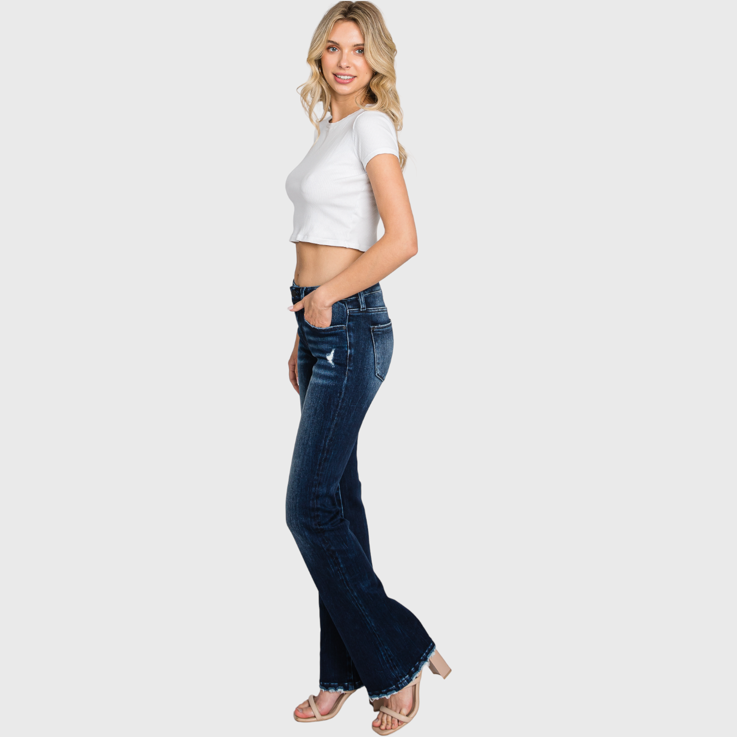MID RISE STRETCH CLASSIC BOOTCUT JEANS