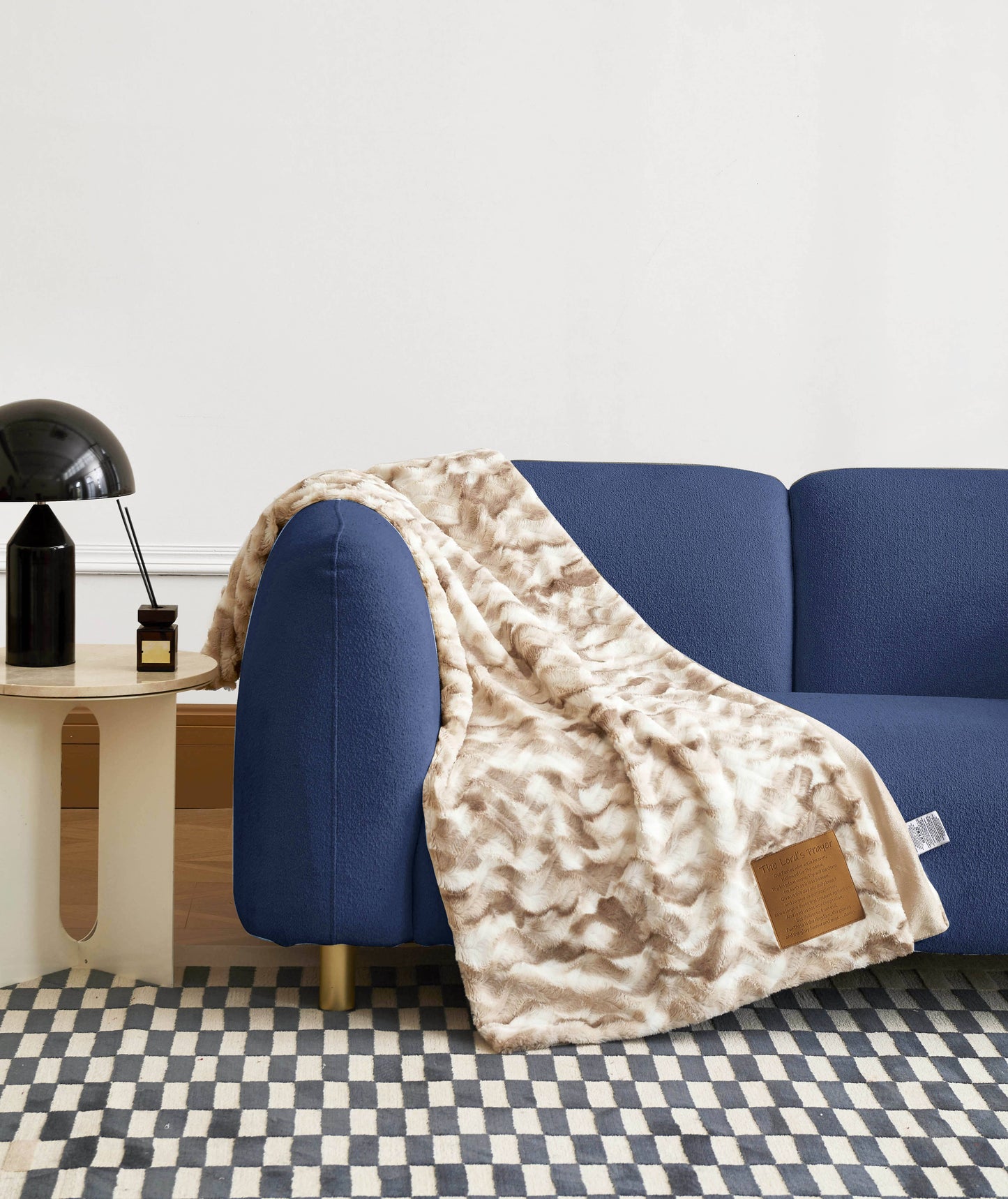 "The Lord's Prayer" 1-Ply Faux Fur Patch Throw 50"x60"