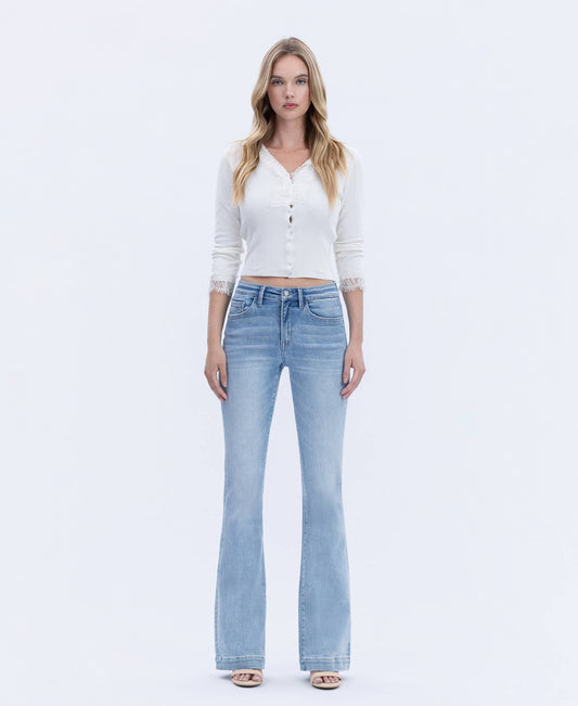 Mid Rise Trouser Hem Bootcut Jeans