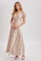 FLORAL V-NECK MAXI DRESS