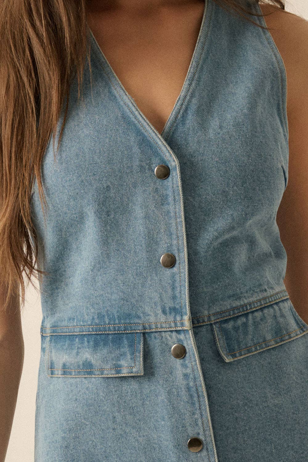 Denim Vest Sleeveless Romper