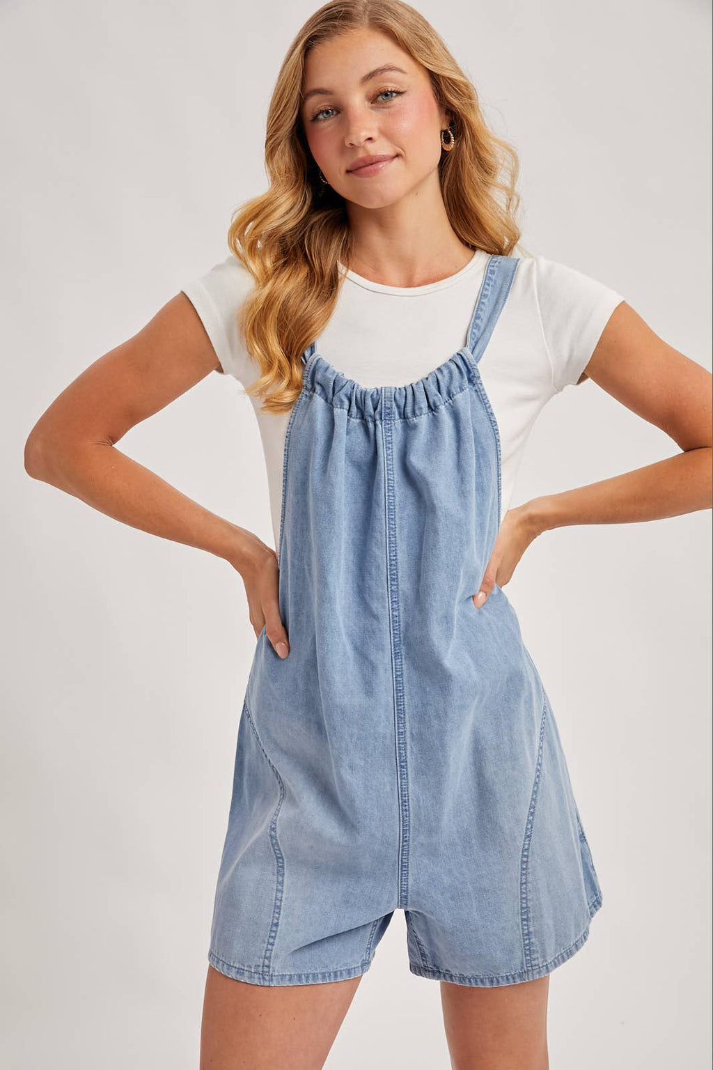 DENIM WASHED OVERALL