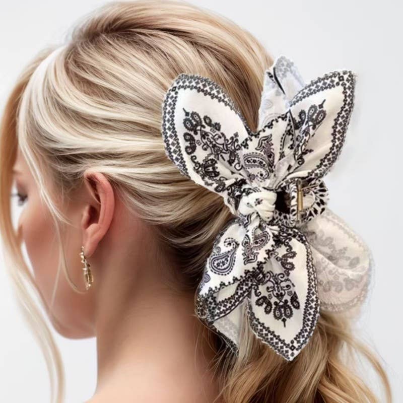 PAISLEY BOHO VINTAGE HAIR CLAW CLIPS