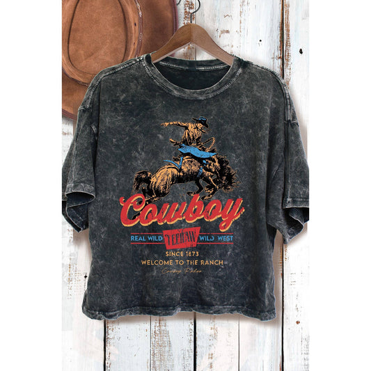 Cowboy- Mineral Wash Cropped top