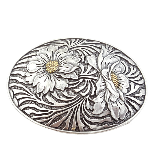 Buckle: Western Oval Sunflower Buckle