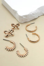 GRACE PEARL HOOP EARRING TRIO