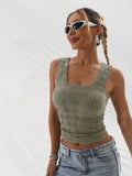 Textured Lucy Tank- Green