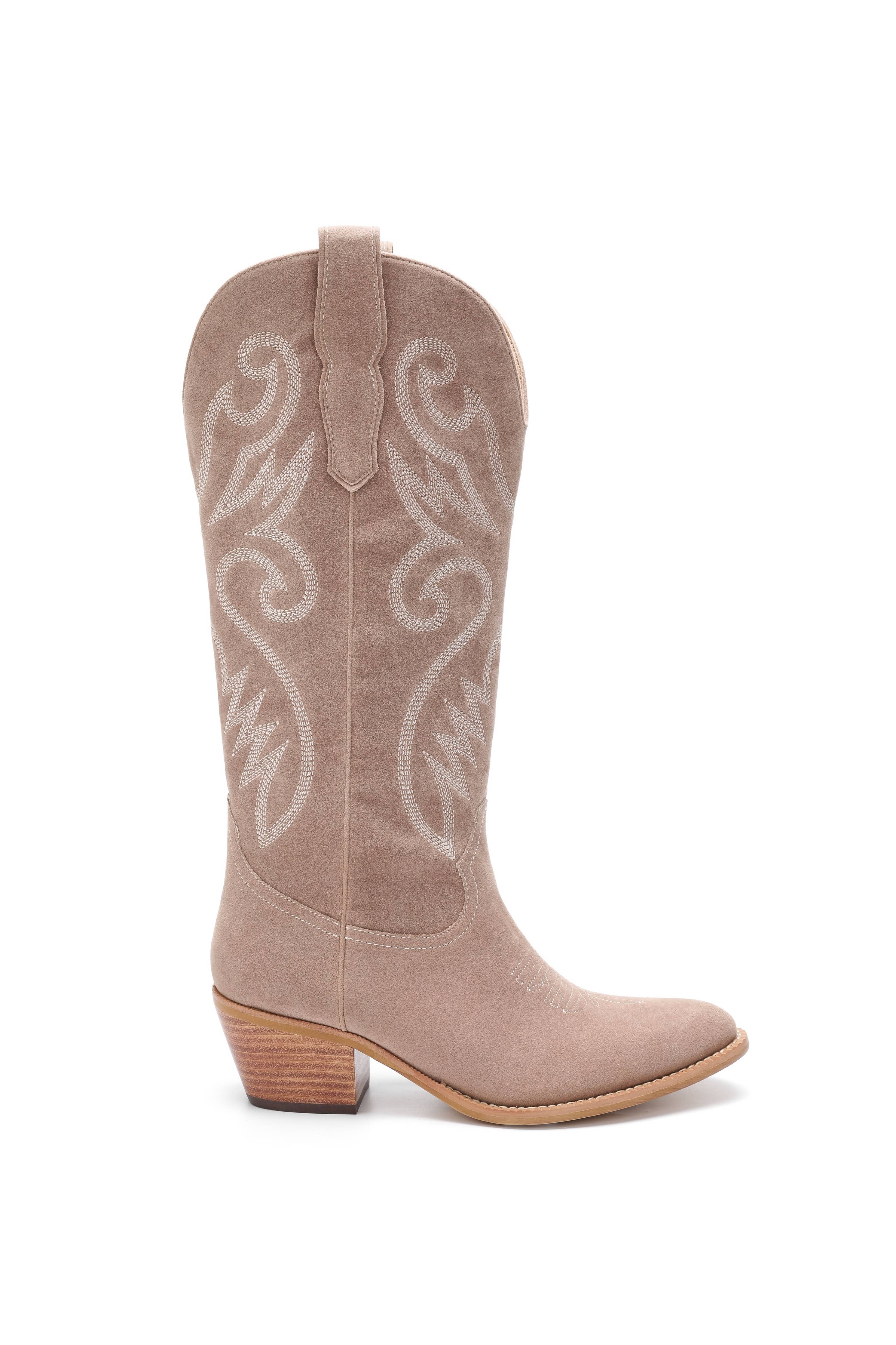 Cream Suede Boots