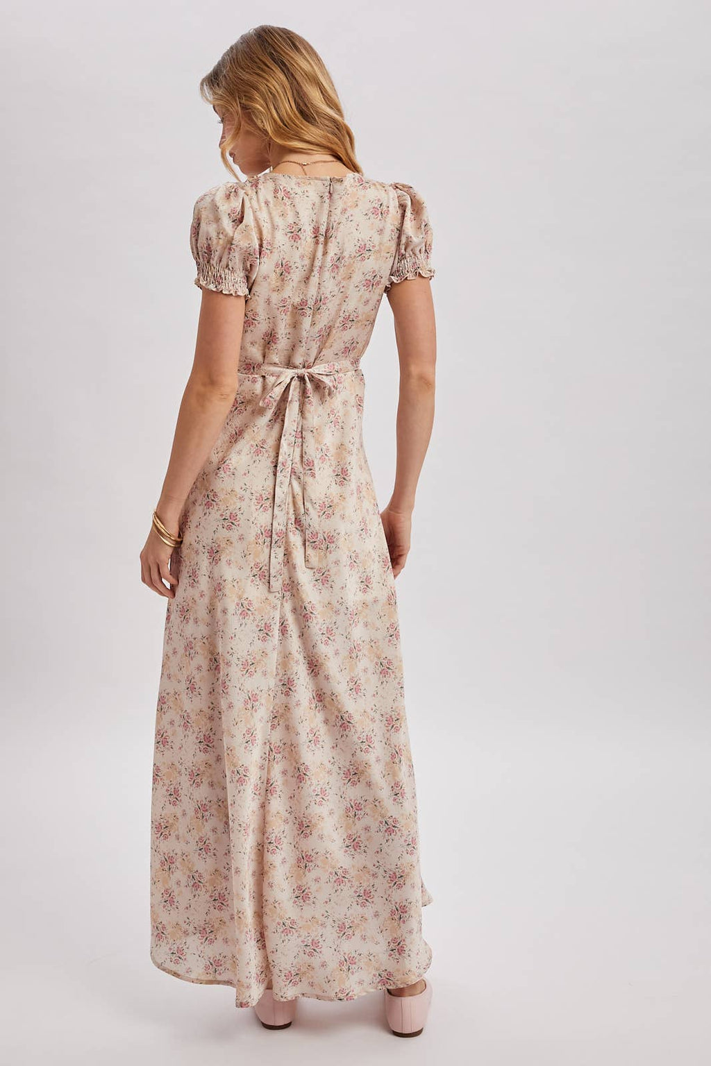 FLORAL V-NECK MAXI DRESS