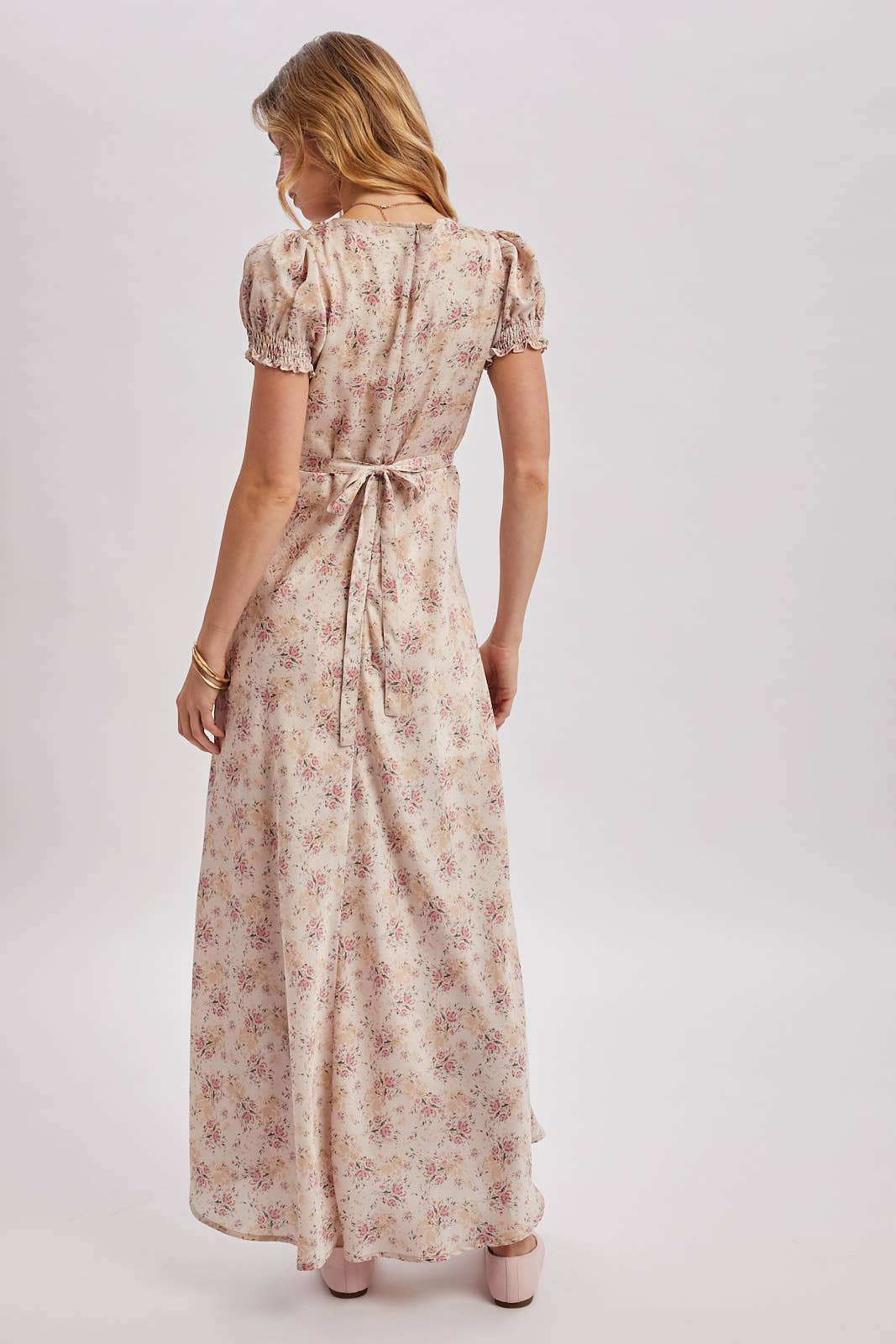 FLORAL V-NECK MAXI DRESS