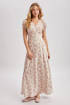 FLORAL V-NECK MAXI DRESS