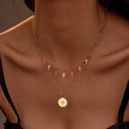 TWO LAYERED CROSS NECKLACE