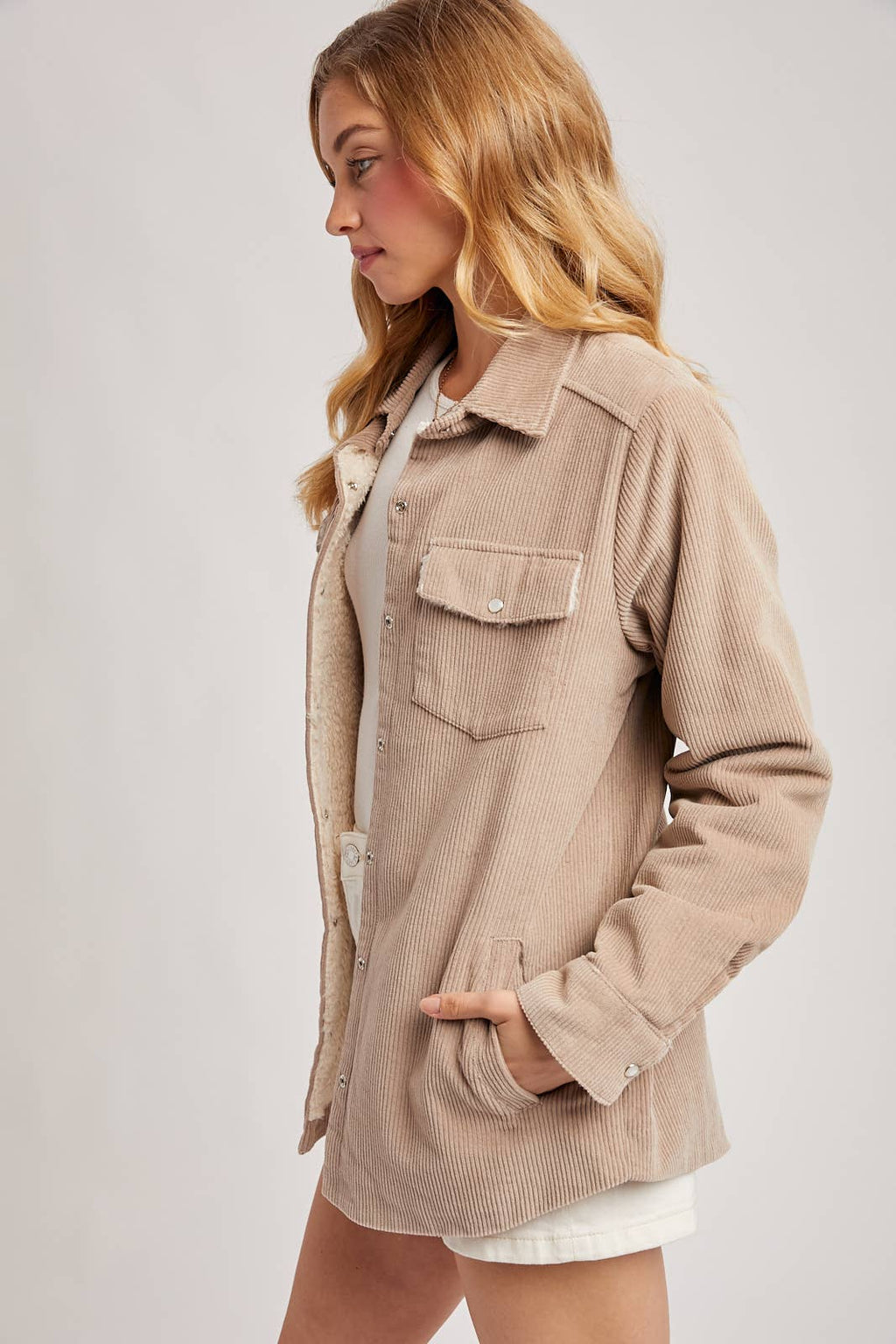 CORDUROY SHERPA-LINED JACKET
