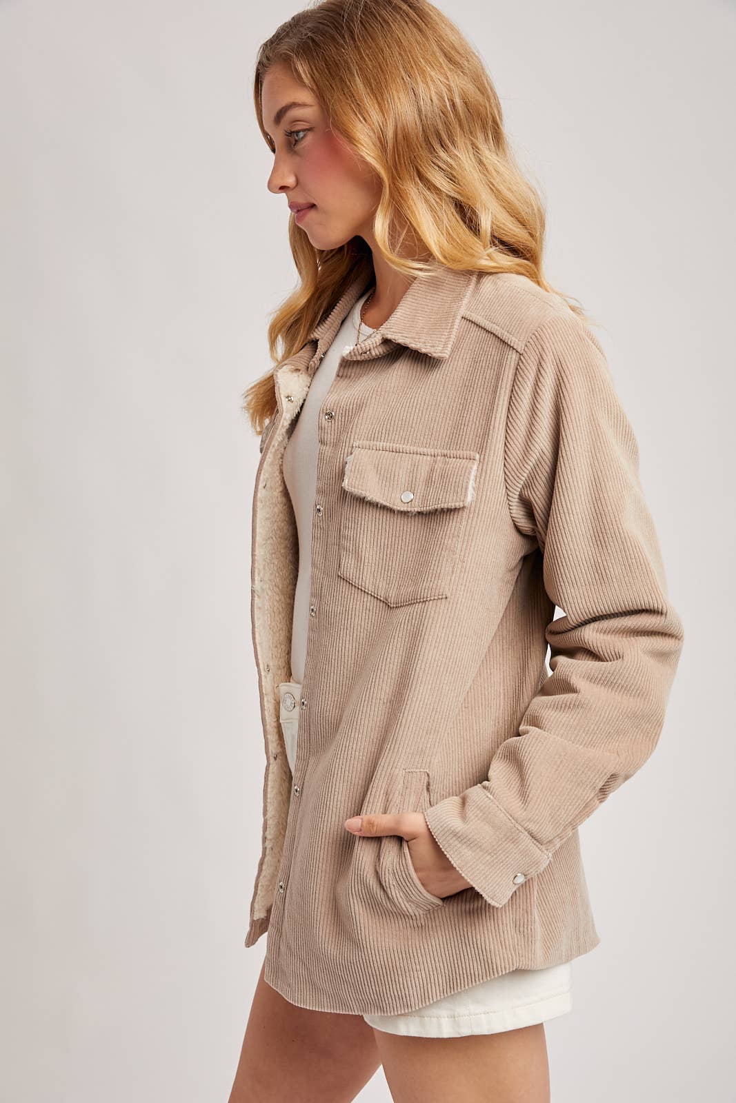 CORDUROY SHERPA-LINED JACKET