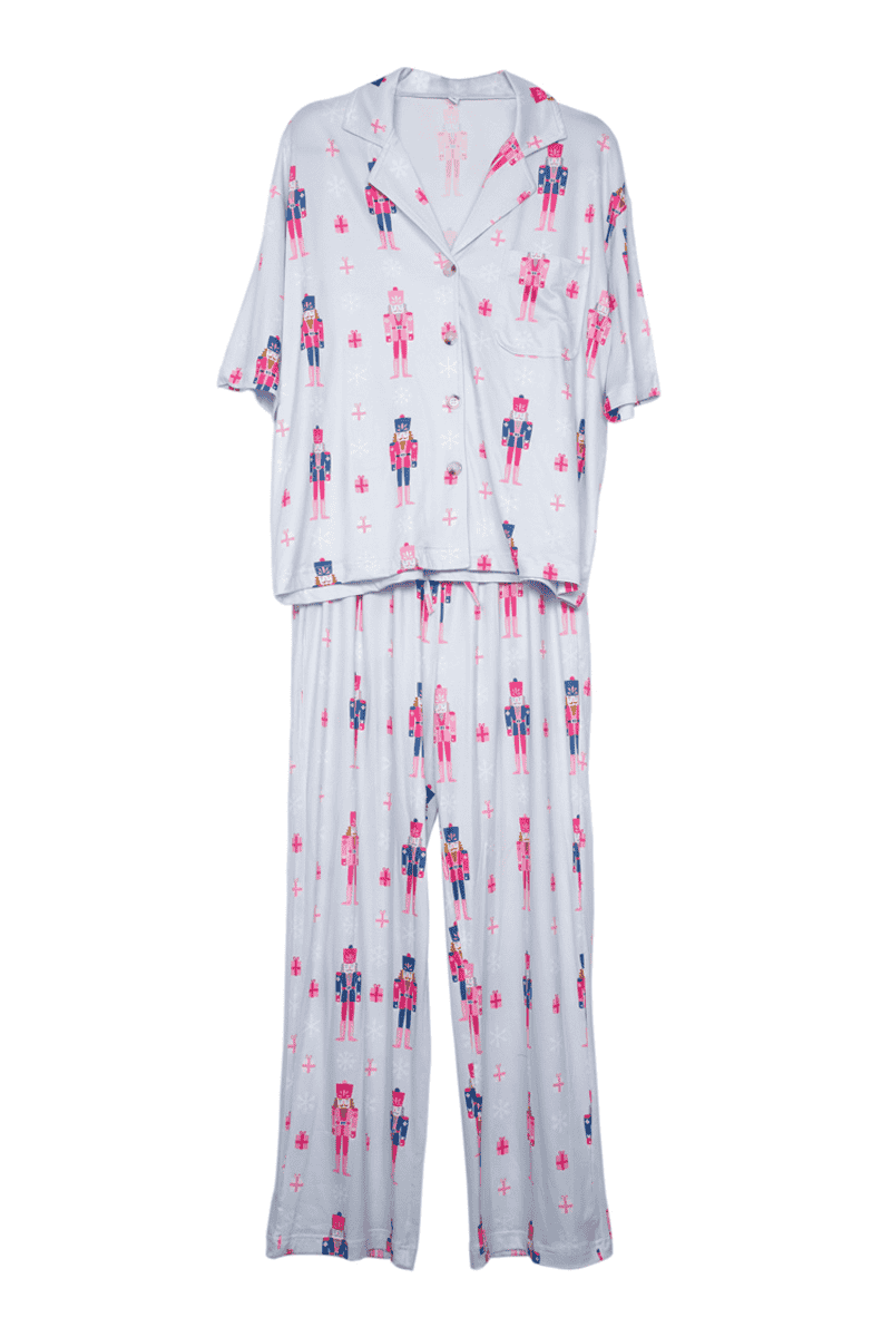 Nutcrackers Christmas Light Blue Lounge Pants Set