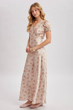 FLORAL V-NECK MAXI DRESS