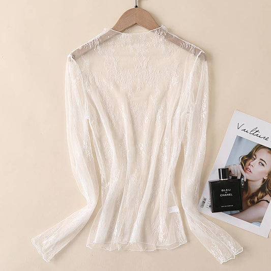 Lace Mesh Top- White