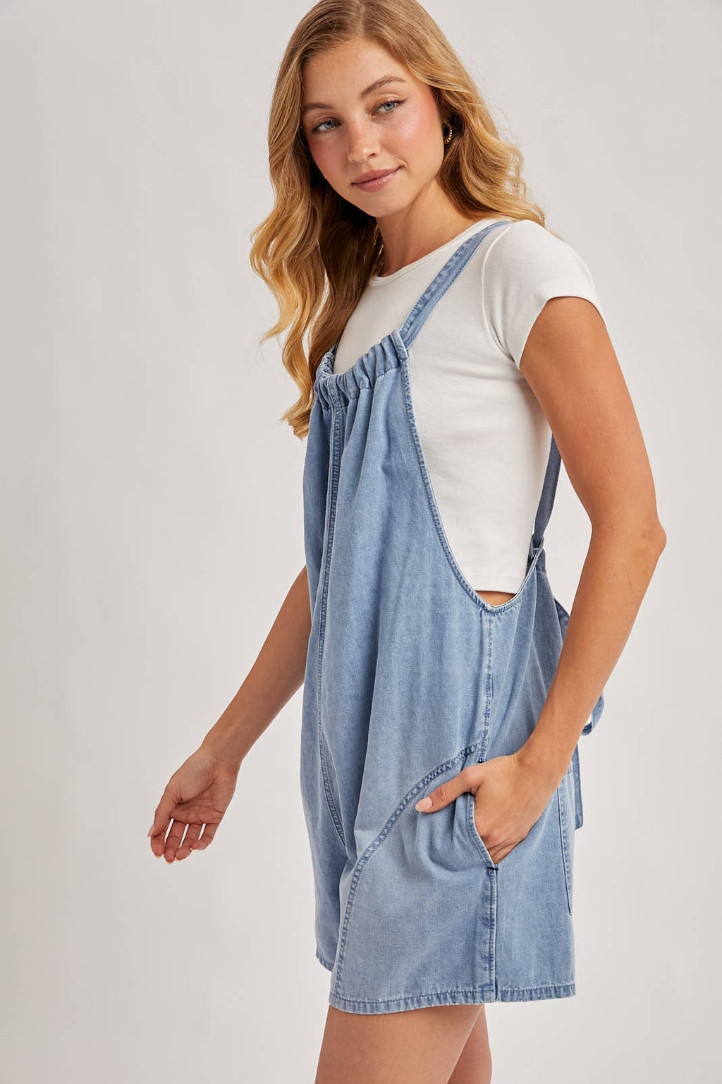 DENIM WASHED OVERALL