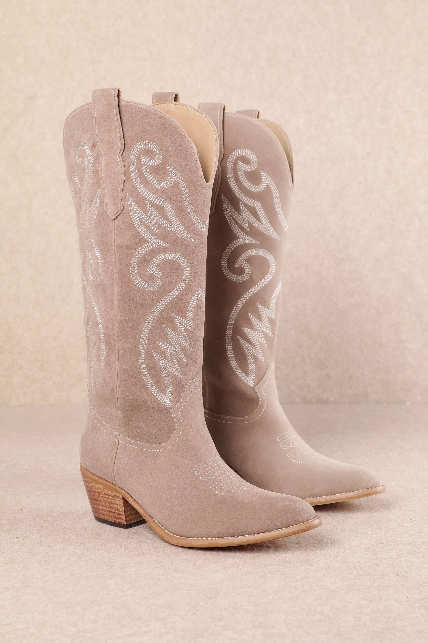 Cream Suede Boots