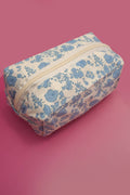 Blue Floral Makeup Pouch