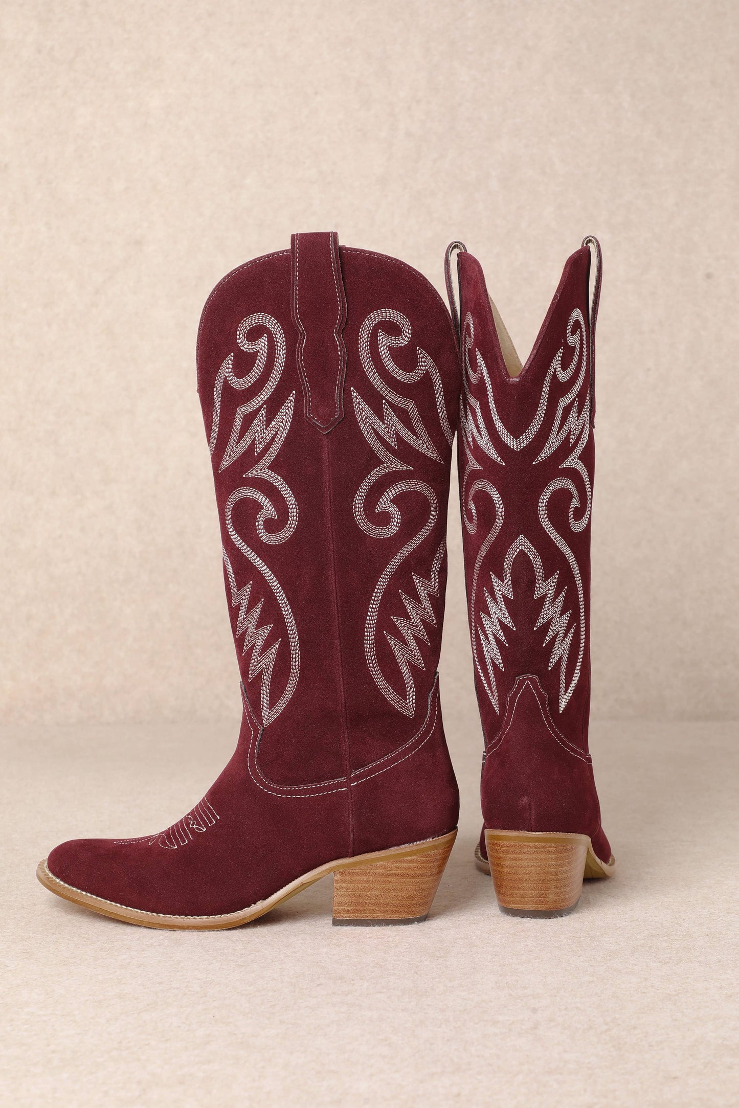 Maroon Suede Boots