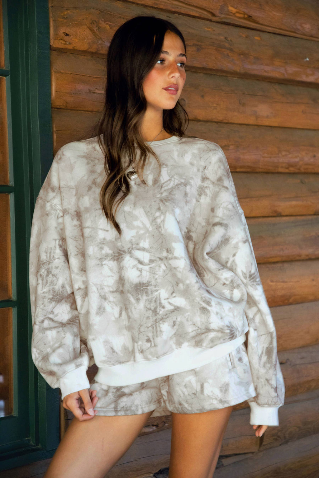 AVERY Light Woodland Camo Fleece Crew Neck Sweatshirt: Light Camo