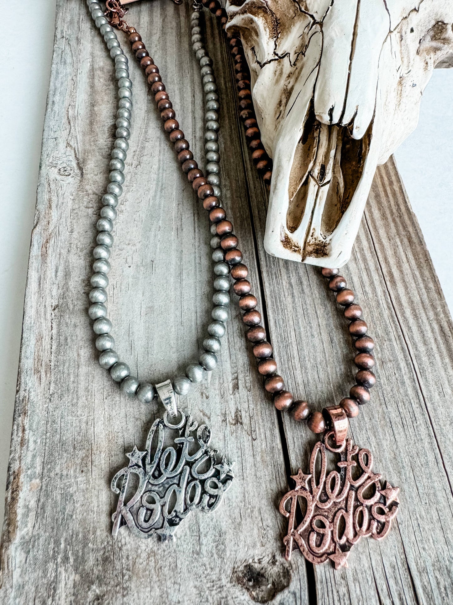 Let’s Rodeo - Navajo Style Pearl Long 18” Necklace