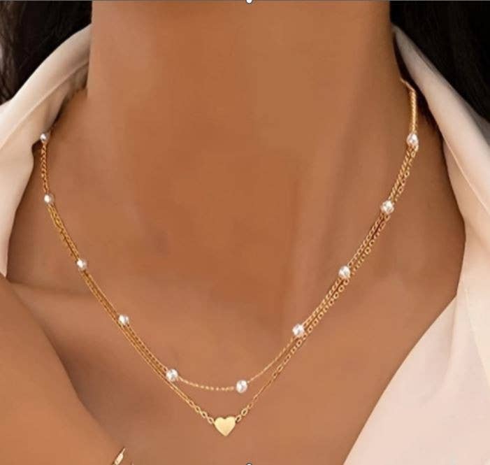 LAYERED HEART NECKLACE