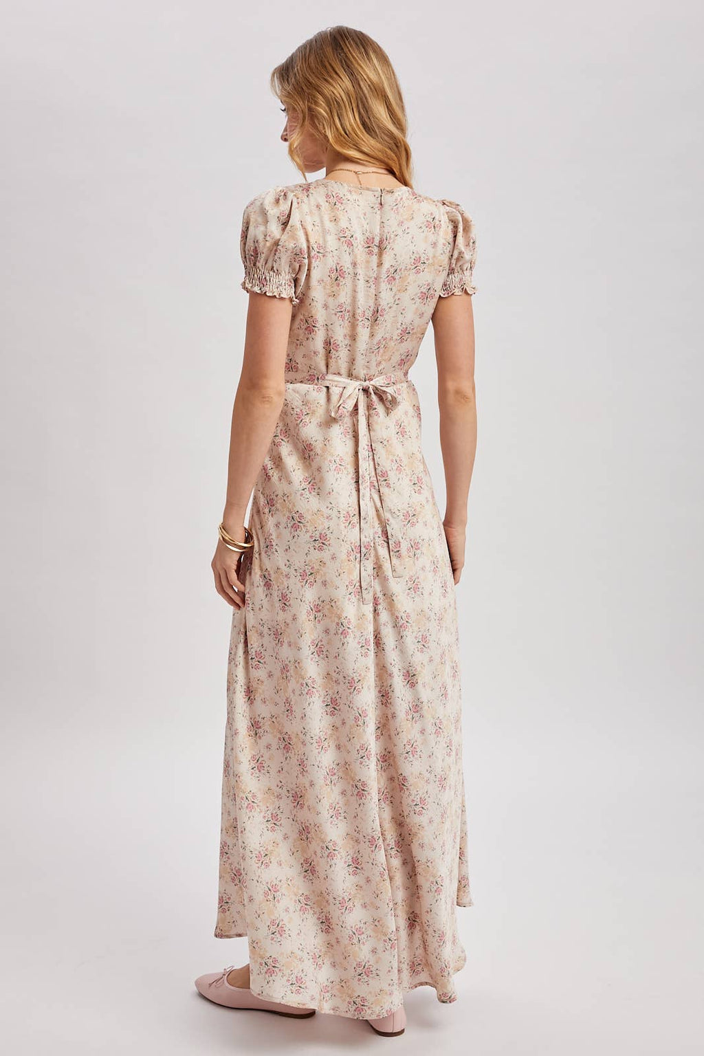 FLORAL V-NECK MAXI DRESS