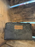 Wrangler Floral Tooled Bi-fold Wallet- Black