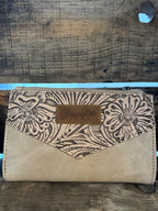 Wrangler Floral Tooled Bi-fold Wallet- Tan