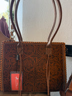Montana West Floral Tooled Tote Bag