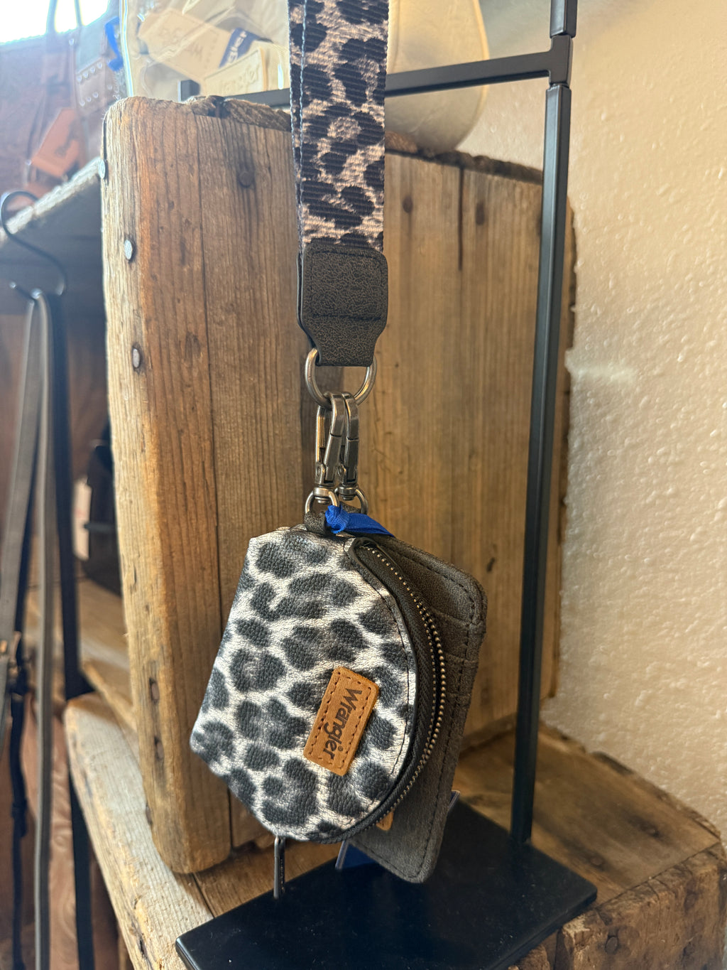 Wrangler Wristlet Wallet- Black Leopard