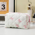 Quilted Bow Makeup Pouch