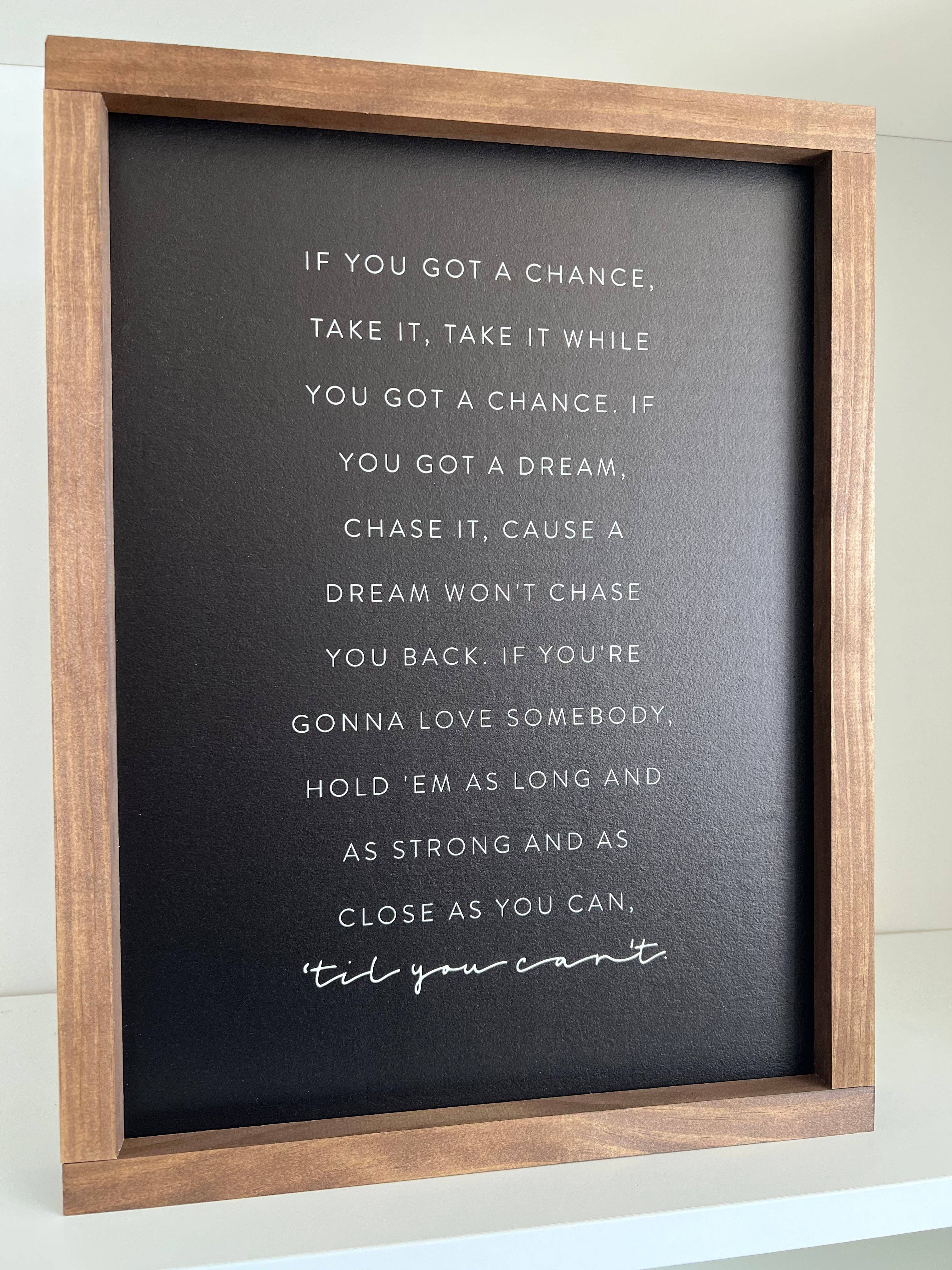 Till You Can't Wood Sign: Black dark walnut 8x12"