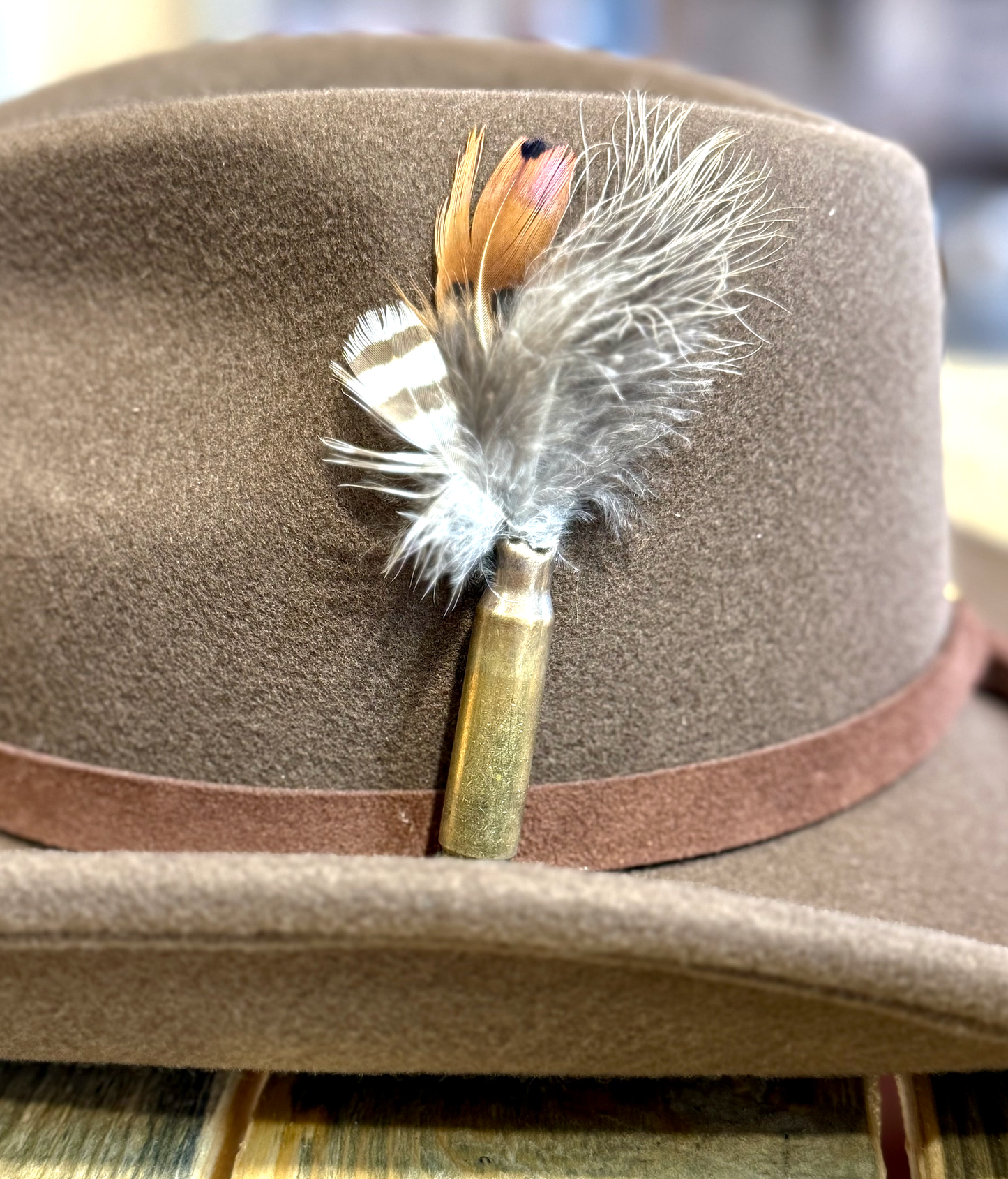 Feather Pin Bullet Casing - Hat Pin, Pocket Pin