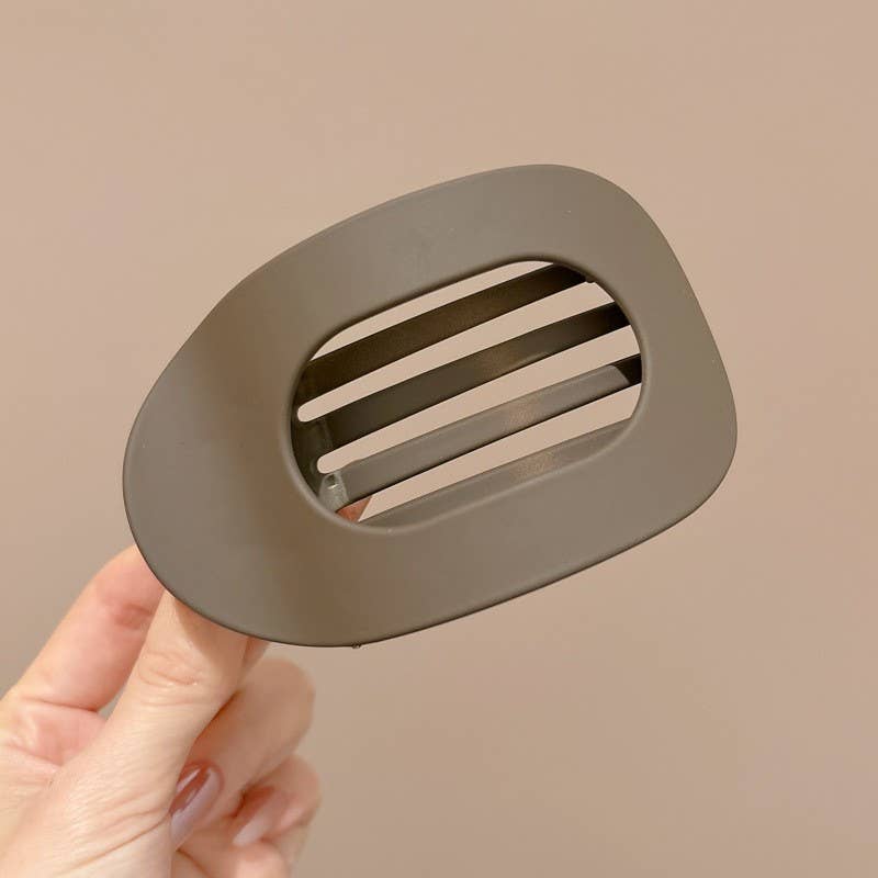 Jumbo Lay Flat Oval Hair Claw Clips - TAUPE